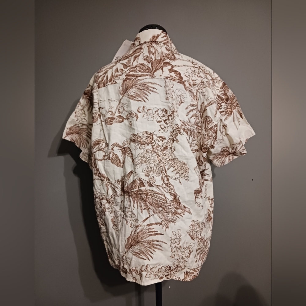 NWT COS Botanical Print Linen Button Down Shirt Size 12 - Picture 2 of 6